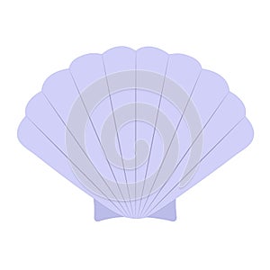 Color illustration sea lilac shell isolated on white background.